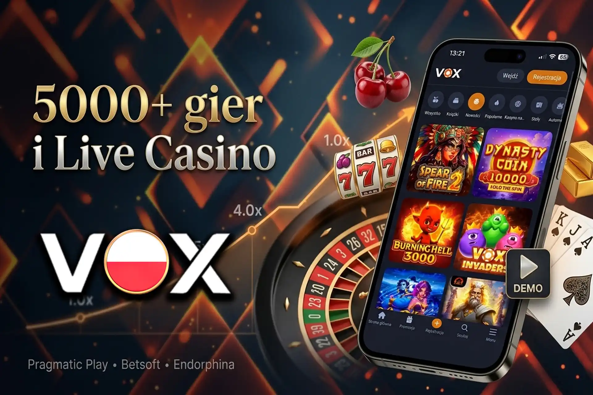 Vox Casino z szerokim wyborem gier i producentów